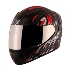 Axor Rage Trogon Full Face Helmet With Optically Correct Visor (Dull Black Red, M)